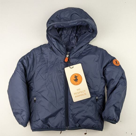 Save The Duck Synthetic Down Ultra Lightweight Navy Jacket -2 Toddler - Picture 1 of 9